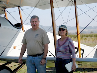 Jeane with pilot of curtis jenny
